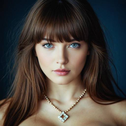Realistic Portrait of a Girl with Bangs