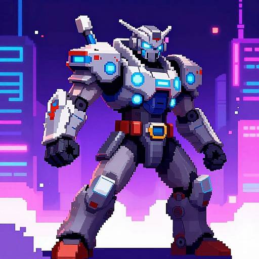 Futuristic Pixel Art Warrior