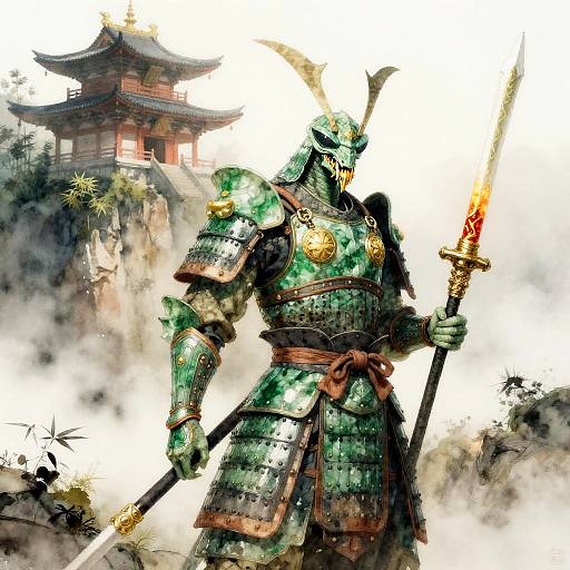 Stoic Mantis Samurai at Bamboo Temple
