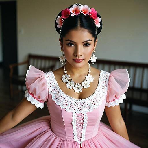 Elegant Ballet Folklorico Dress Portrait