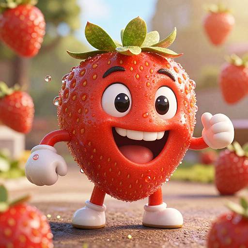 Cute Anthropomorphic Strawberry Masterpiece