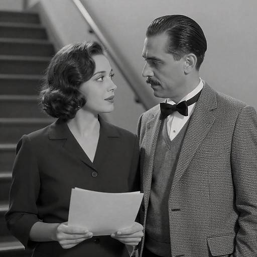 Classic Black and White Couple Portrait