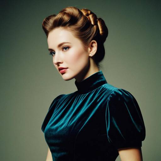 Vintage Style Portrait of Woman with Classic Updo Vintage Style Portrait of Woman with Classic Updo