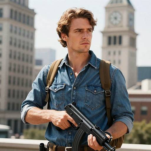 Urban Warrior: Focused in Cityscape