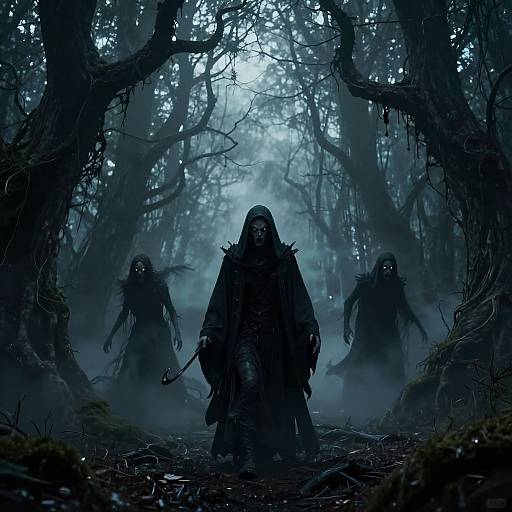 Villainous Shadows in Haunted Forest