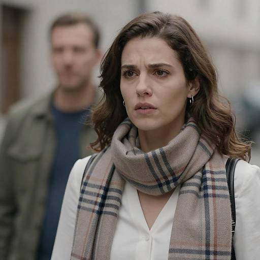 Candid Urban Portrait of Concerned Woman