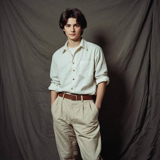 Young man in vintage Soviet-style outfit