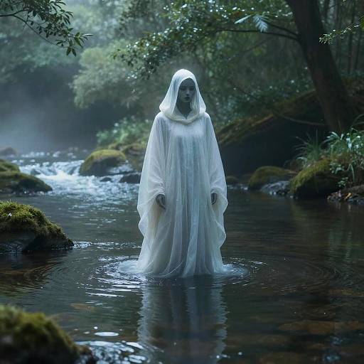 Hooded Spirit Guarding Enchanted River