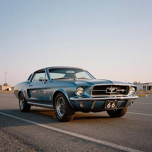 1967 Ford Mustang on Route 66 at Golden Hour