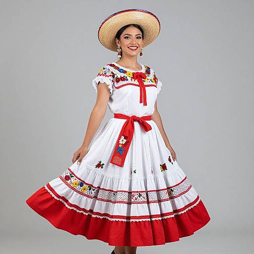 Woman in Traditional Mexican Dress