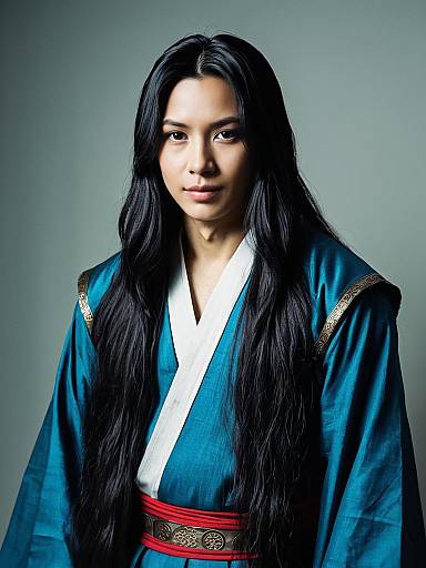 Photorealistic Asian Long Hair Cosplay Portrait