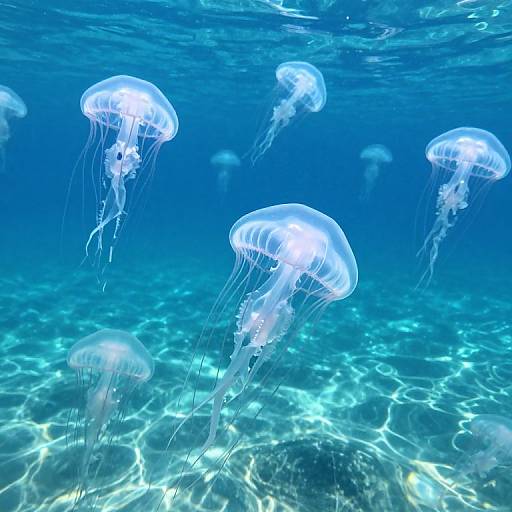 Glowing Jellyfish in Luminescent Ocean