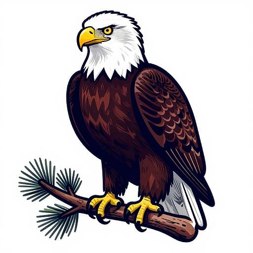 Fierce Bald Eagle Emblem Art