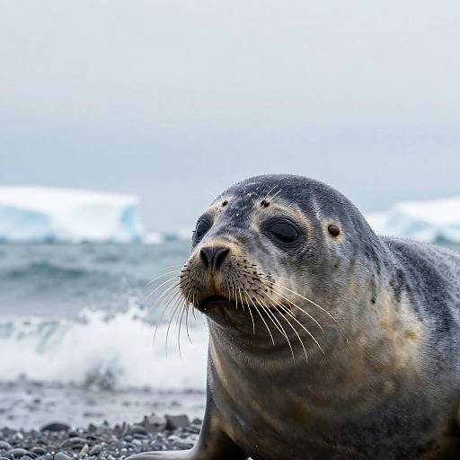 Close-Up Antarctic Seal Portrait