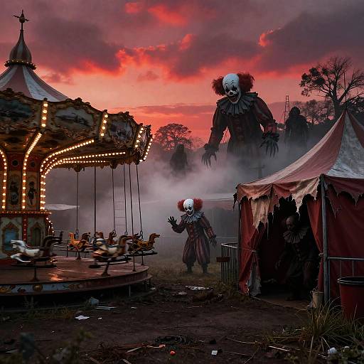 Creepypasta Haunted Carnival at Dusk