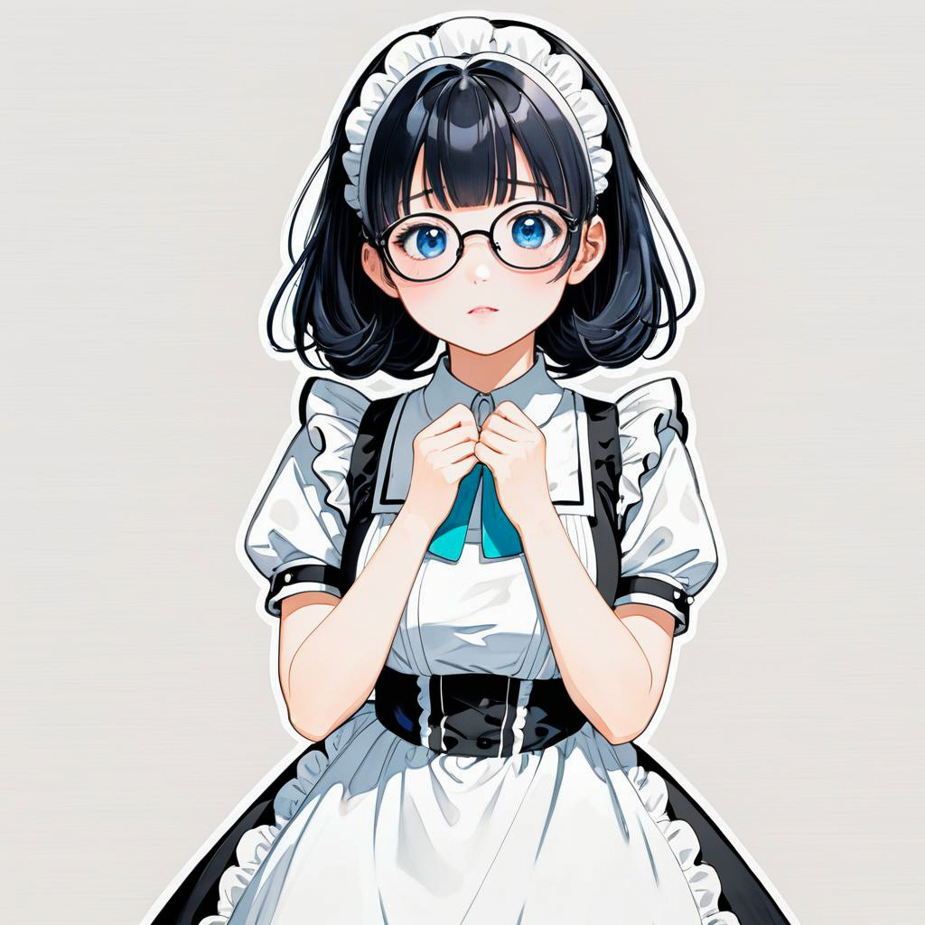 Playful Anime Fan in Maid Outfit