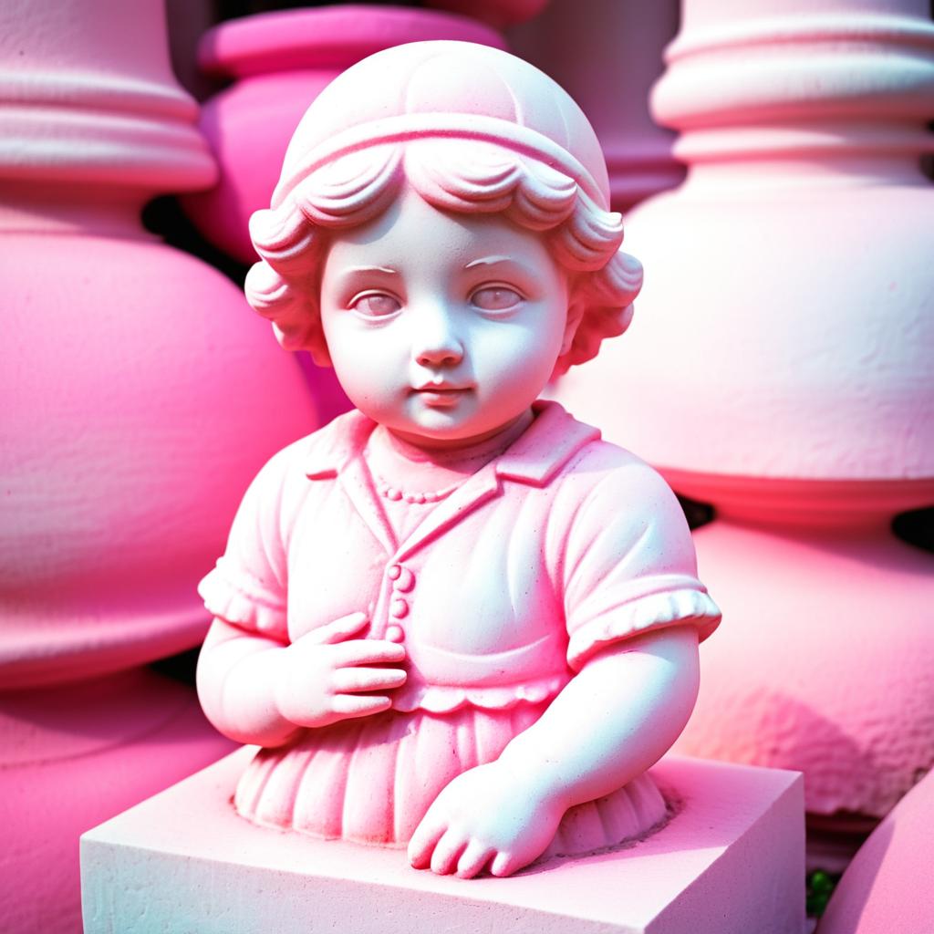 Nostalgic Child Statue Macro Photography