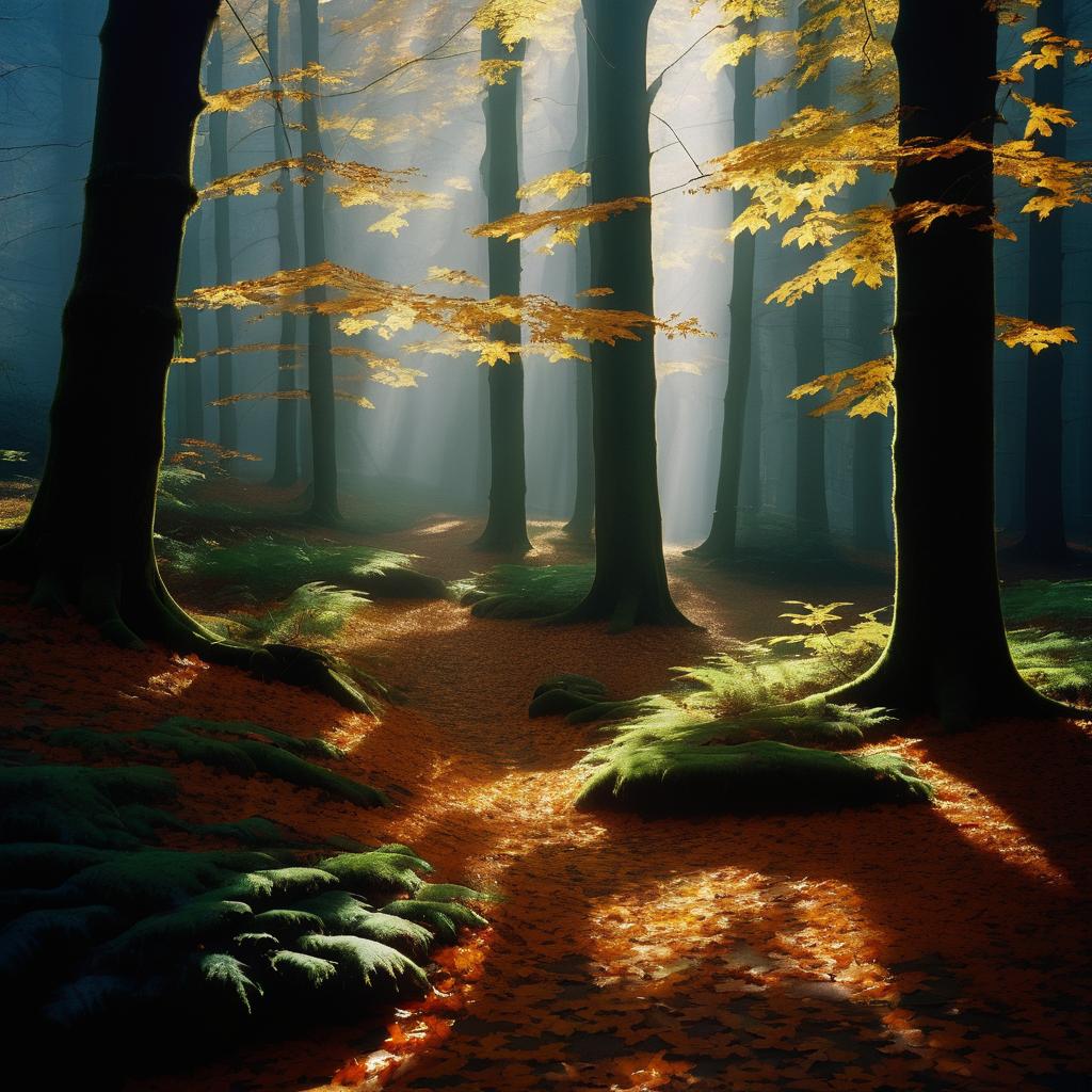 Enchanting Forest in Chiaroscuro Style