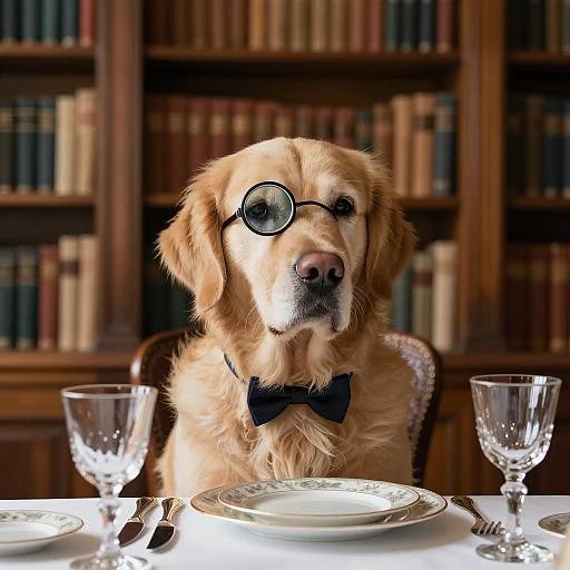 Dapper Golden Retriever in Elegant Setting