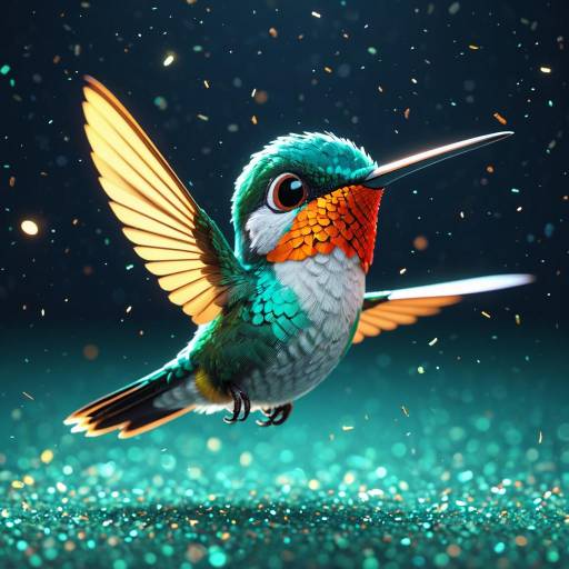3D Pixar-Style Cute Hummingbird Character