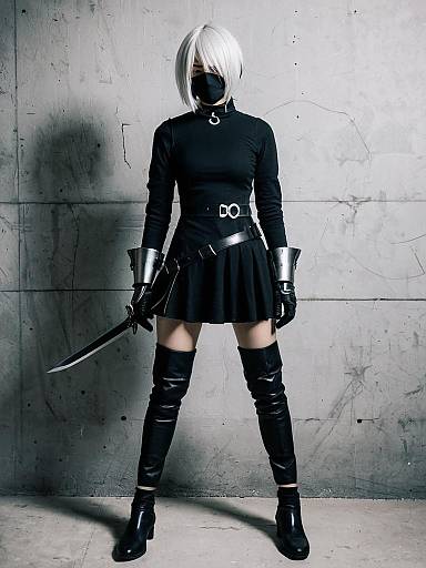 Cosplay realistic photo of 9s (nier:automata). Costume clothes