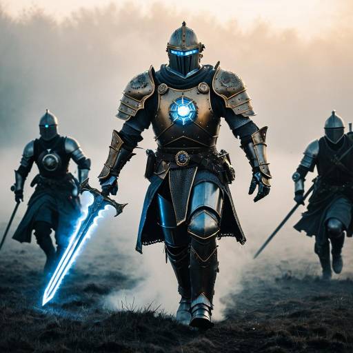 Epic Armored Steampunk Knight in Battle