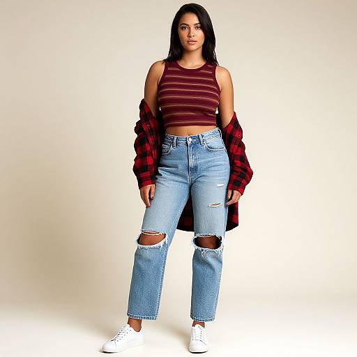 Casual Streetwear Woman in Denim