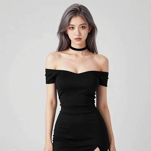 Photorealistic Ash-Gray Haired Girl Portrait