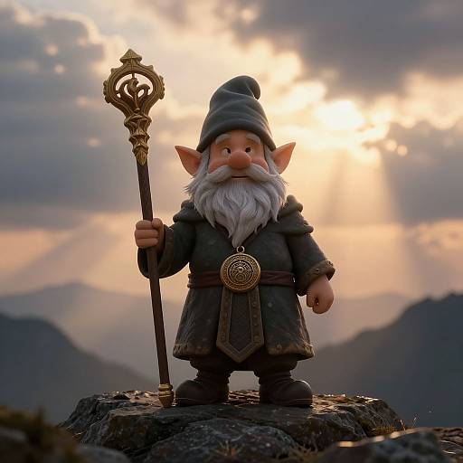 Gnome Cleric Monk at Dawn
