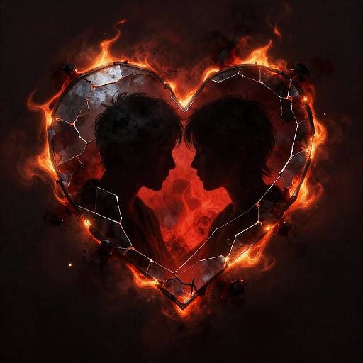 Burning Heart of Fractured Glass