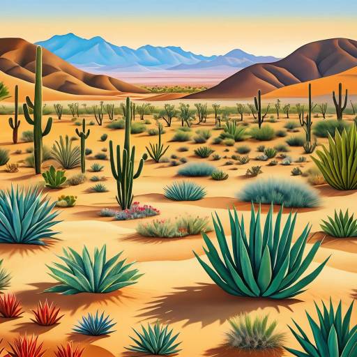 Peaceful Desert Landscape Illustration