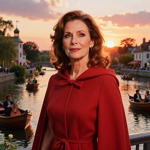 Elegant Woman in Vibrant Fairytale Riverside