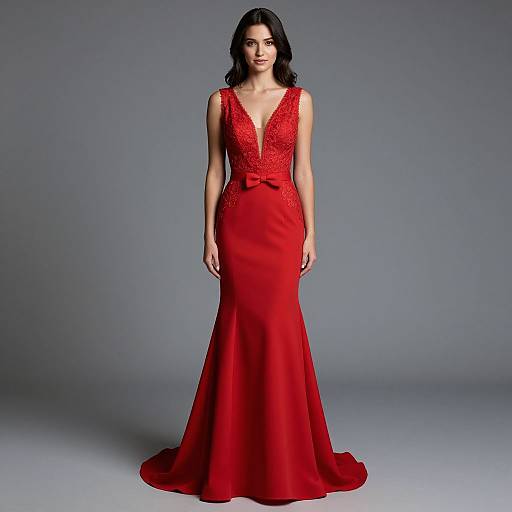 Elegant Red Mermaid Prom Dress