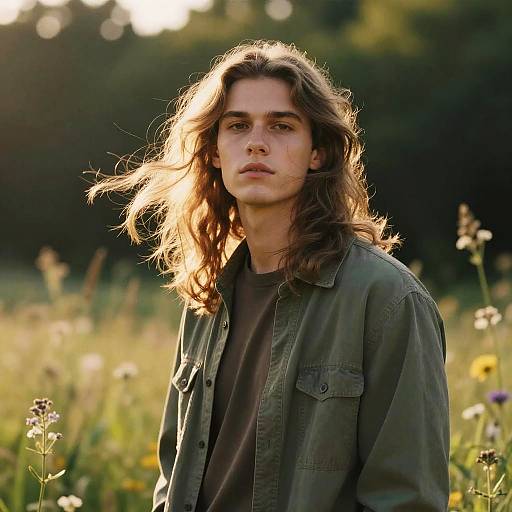 Drake with Long Hair in Nature