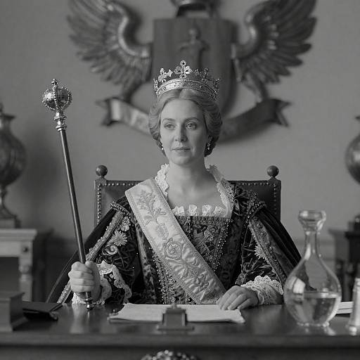 Regal Black-and-White Portrait of Elegance