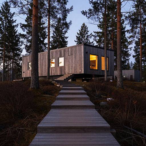 Wooden Path to Modern Nordic House