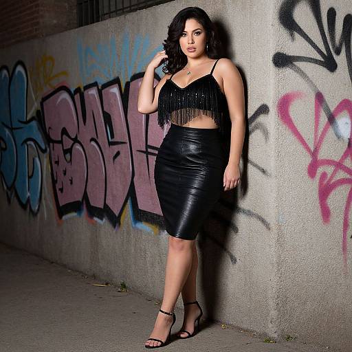 Confident Curvy Woman Urban Style