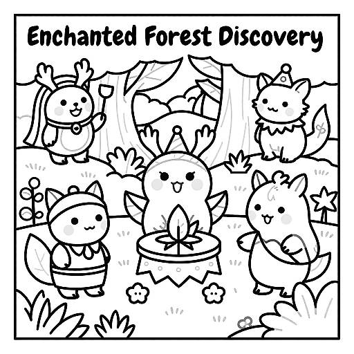 Enchanted Forest Magical Creatures Coloring