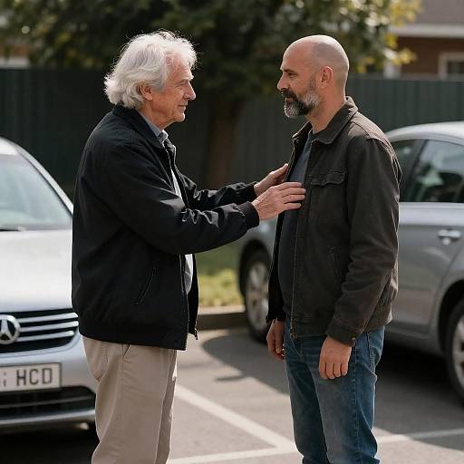 Sunlit Comfort Between Two Men Outdoors