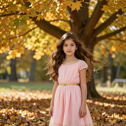 Young Girl in Autumn Forest