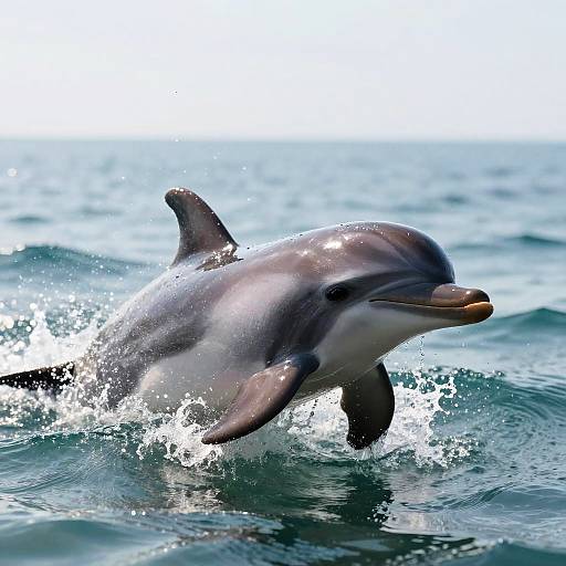 Playful Dolphin Calf in Morning Light