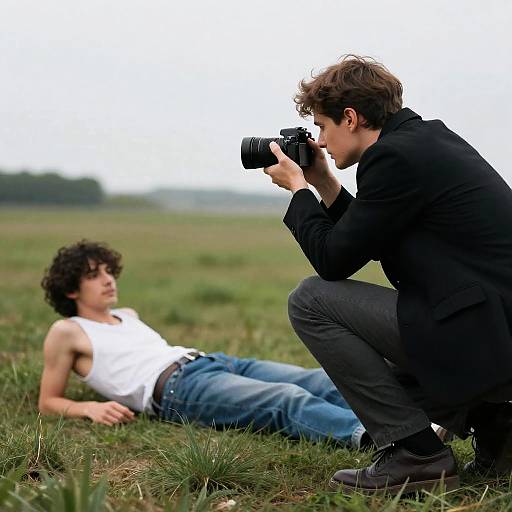 Capturing Moments in a Grassy Field