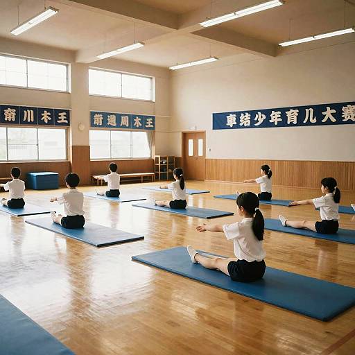 Japanese School Gymnasium Gymnastics Scene