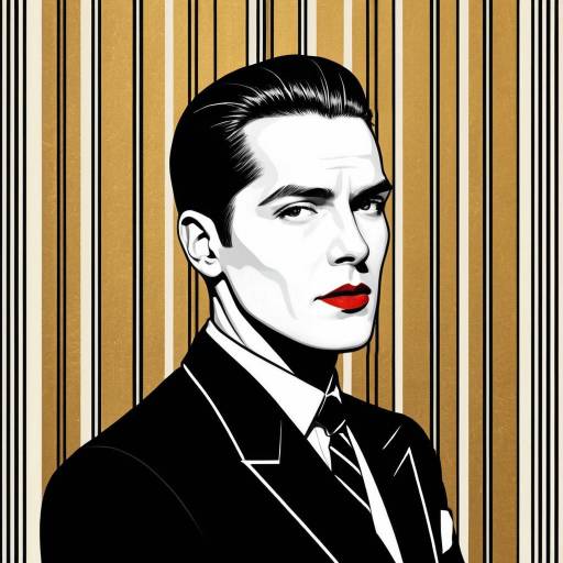 Minimalist Art Deco Portrait of Confident Man