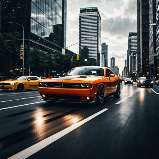 Cinematic Urban Drift of a Dodge Challenger