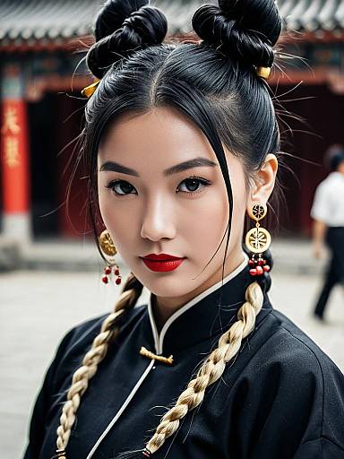 Realistic Chinese Costume Girl Portrait