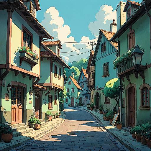Whimsical Village Animation Key Shot