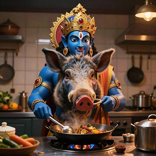 Artistic Depth Map Portrait of Balarama