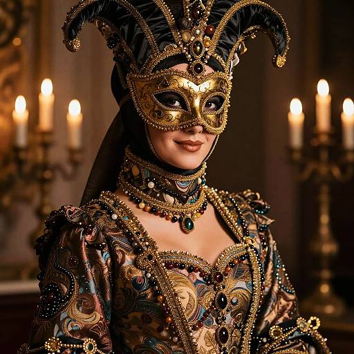 Venetian Masquerade Courtesan Portrait
