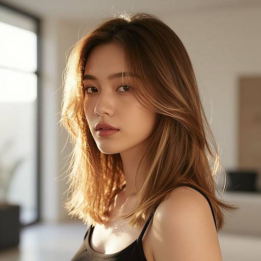 Sun-Kissed Woman with Frosted Edge Haircut